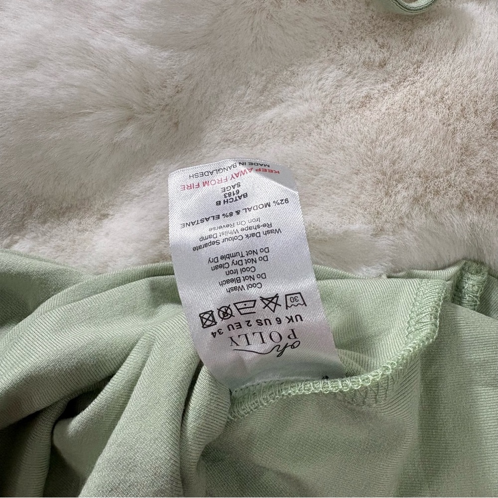 Oh Polly Elise long sleeve cutout a line mini dress in Sage - US 2 nwt - Picture 4 of 5